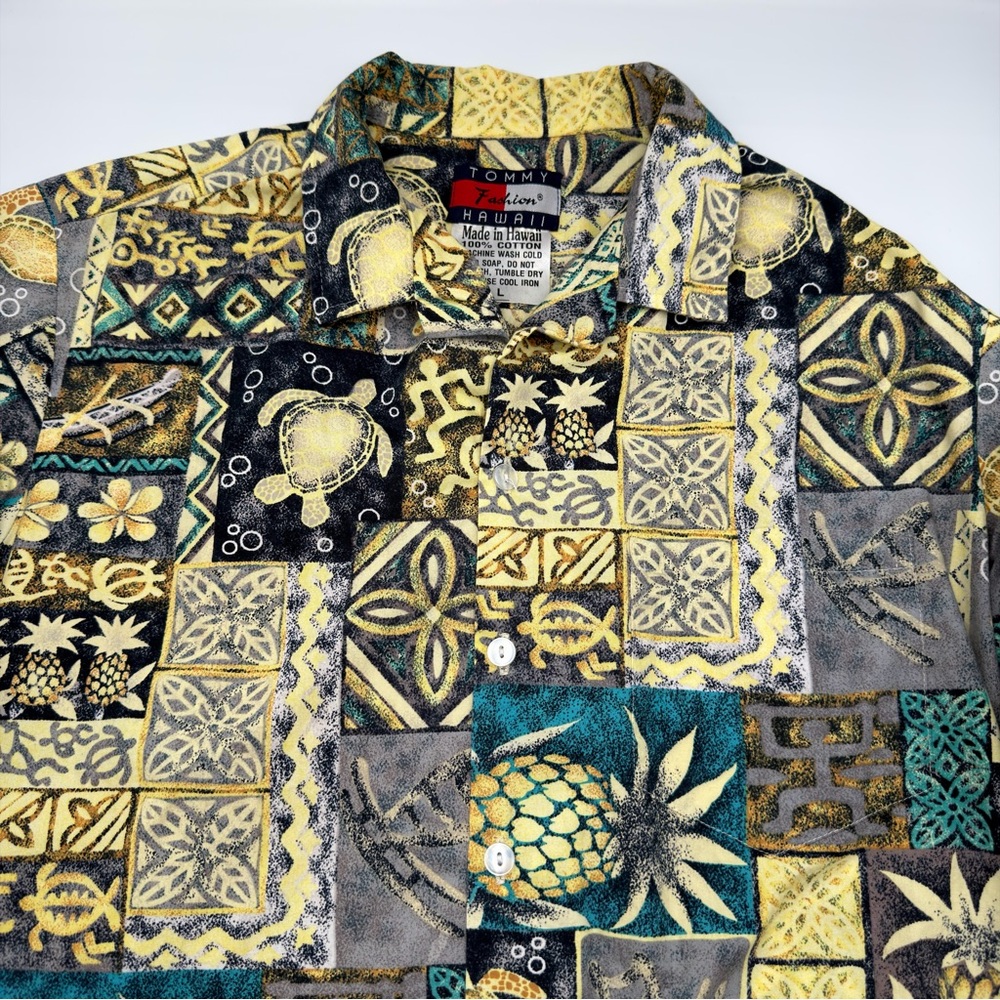 Tommy Fashion Hawaii Mens Size Large Hawaiian‎ Shirt Made in USA 100% Cotton